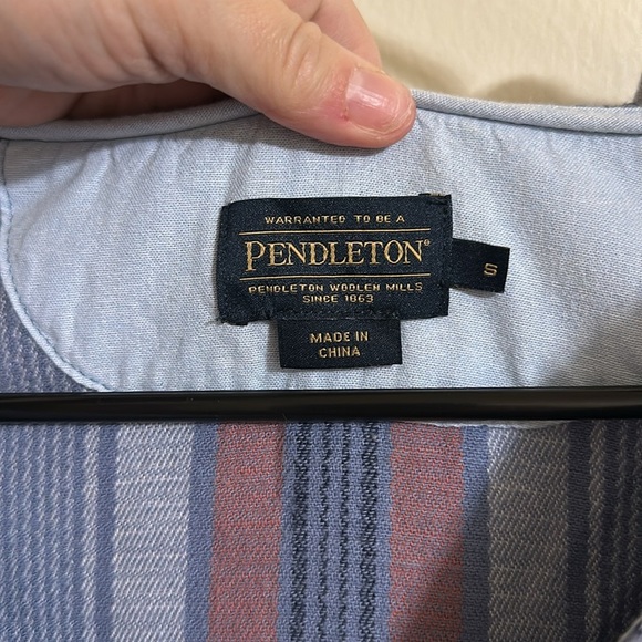 EUC Pendleton Striped V-Neck Hoodie - Picture 2 of 4
